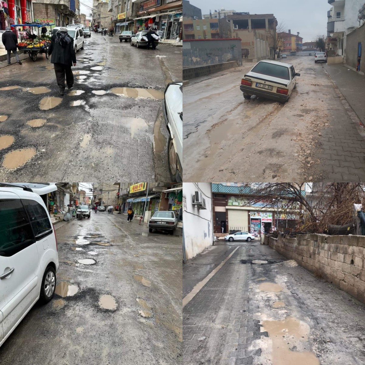 VİRANŞEHİR’DE YOLLAR ÇAMUR DERYASINA DÖNDÜ.