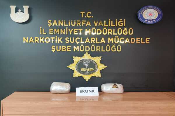 Şanlıurfa'da 4 kg skunk ele geçirildi