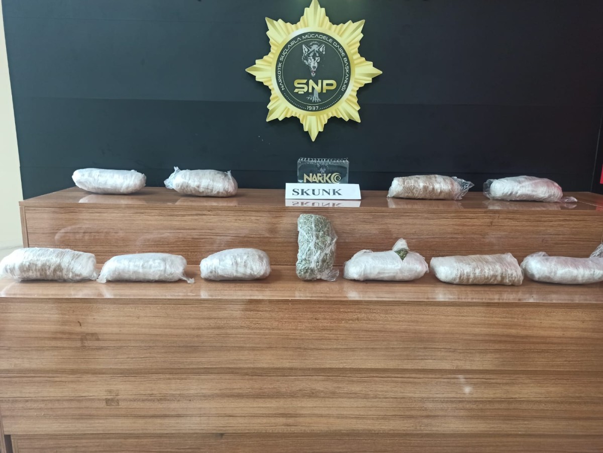 Şanlıurfa’da 6 kilo 550 gram skunk ele geçirildi